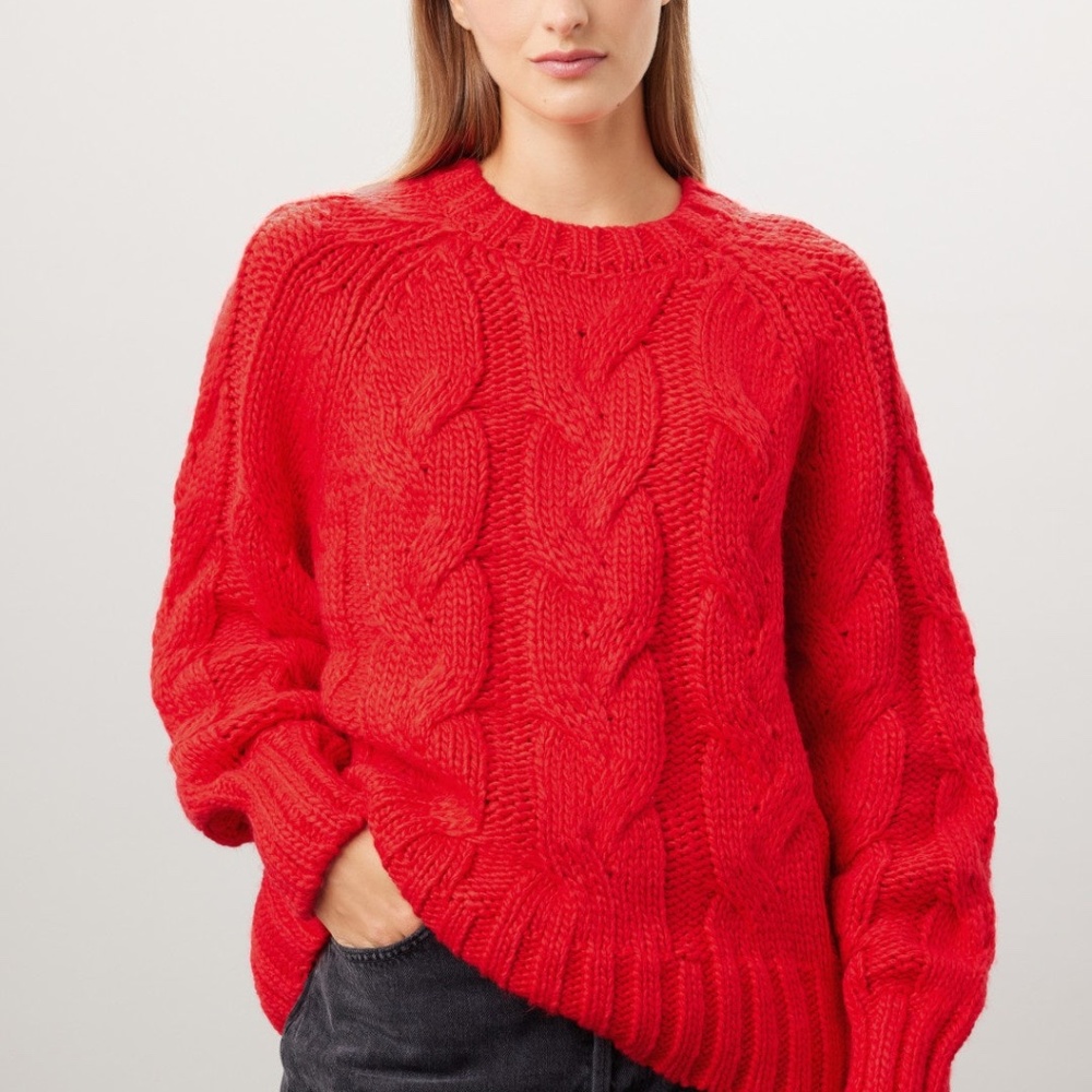 Love, Whit by Whitney Port Chunky Sweater in Red, XS